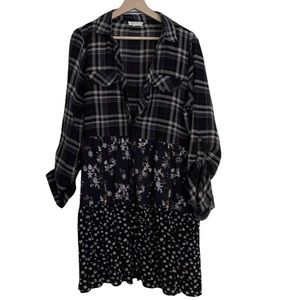 Tiered, mixed pattern dress